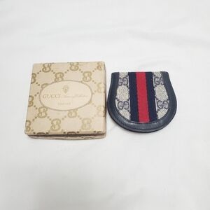 VINTAGE GUCCI Accessory Collection Coin Purse - Blue GG Supreme